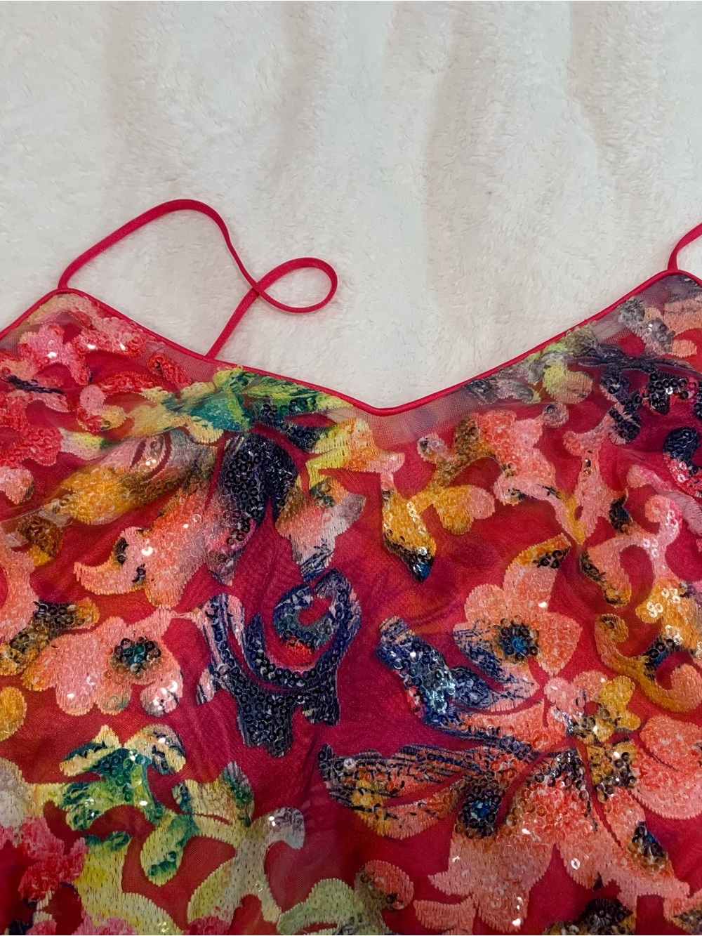 Laundry By Shelli Segal Red Multi-Color Sequin Mini Dress - Picture 10 of 10